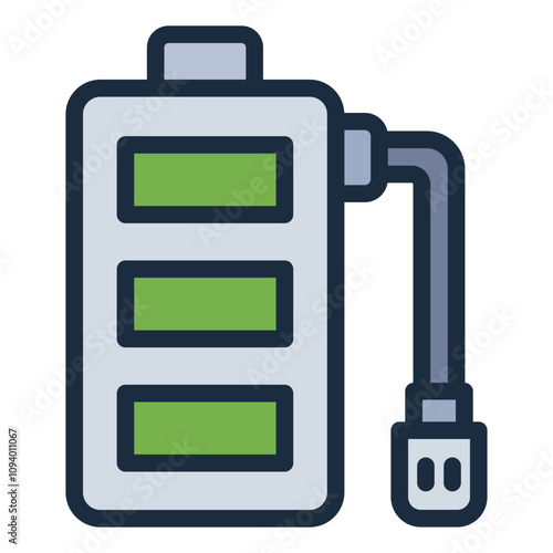 Full battery filled line icon representing power for remote control devices