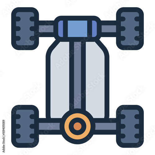 Chassis of RC car with detailed structural design