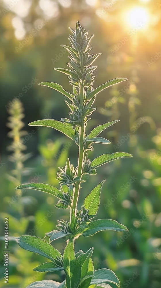 Fototapeta premium sage plant with nature background