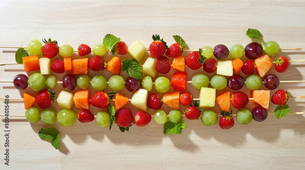 Colorful fruit skewers kitchen food photography bright and fresh top view healthy snack ideas for entertaining Colorful fruit skewers kitchen food photography bright and fresh top view healthy snack ideas for entertaining