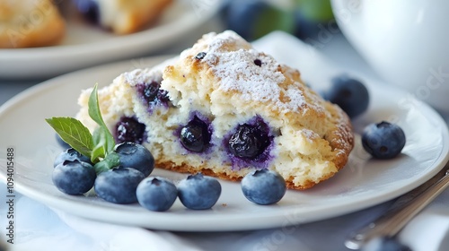 96. Blueberry scones with a light, flaky texture and fresh blueberries