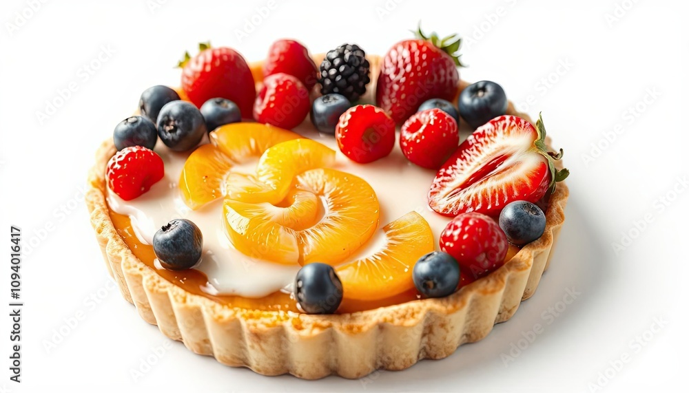fruit tart isolated on a white background for web, print or creative projects fruit tart isolated on a white background for web, print or creative projects