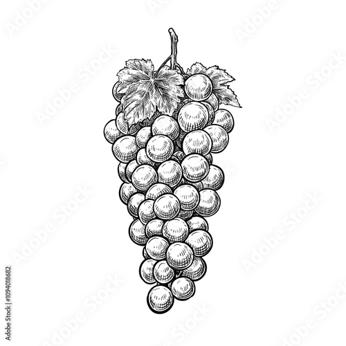 grape vector line art hand drawn illustration