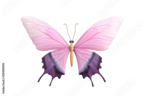 This butterfly features beautiful pink and purple wings with delicate patterns. Its intricate design showcases nature's artistry, perfect for various creative projects