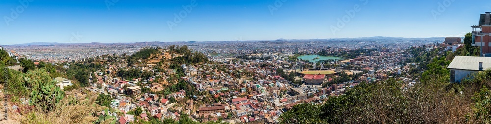 Panoramic View of Antananarivo and Lake Anosy in Madagascar Panoramic View of Antananarivo and Lake Anosy in Madagascar