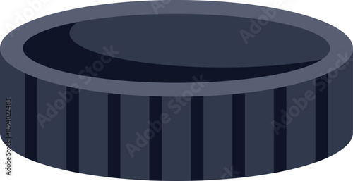 Camera lens cap laying on its side, protecting the glass from scratches