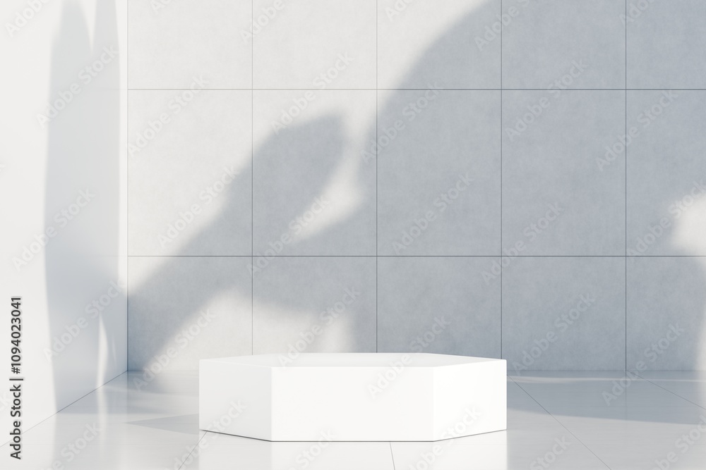 3d Abstract background for product branding and presentation. Minimal Luxury Design Product Podium Mock up scene with empty space minimal style with bathroom tile wall for advertising. 3d render. 3d Abstract background for product branding and presentation. Minimal Luxury Design Product Podium Mock up scene with empty space minimal style with bathroom tile wall for advertising. 3d render.