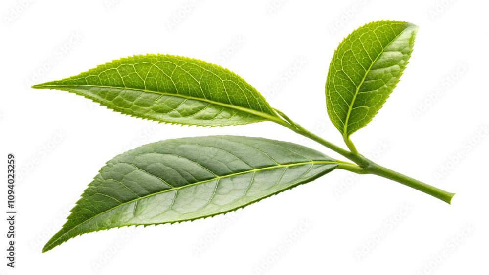 Obraz premium Isolated Green Leaf on White Background