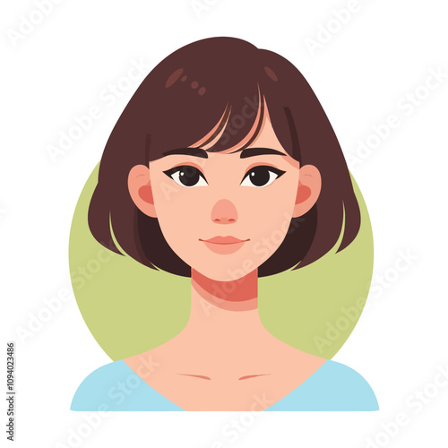 Short hair woman flat design