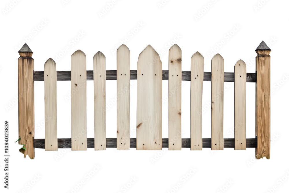 Wooden Picket Fence with Unique Design Elements Wooden Picket Fence with Unique Design Elements