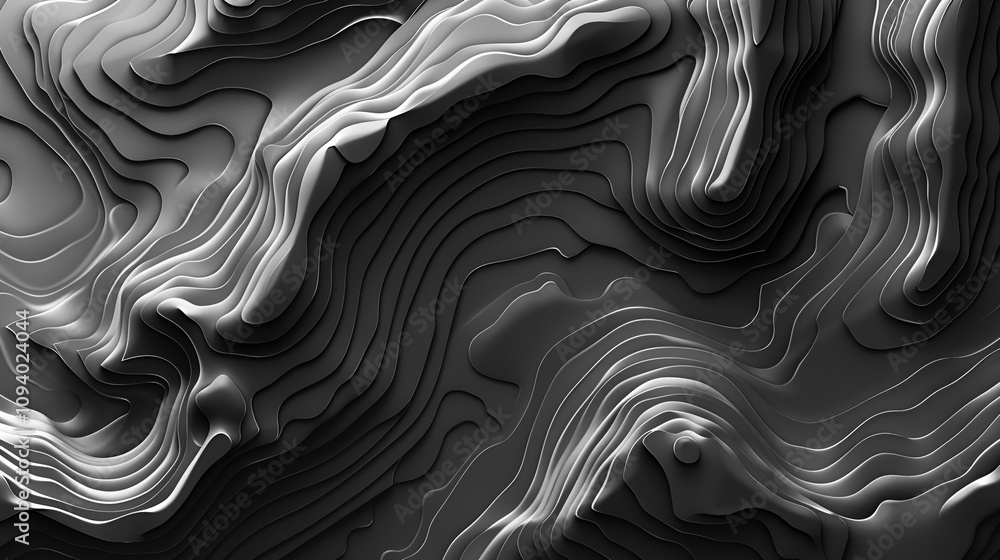 Obraz premium A black and white image of a wave with a lot of detail - stock background.