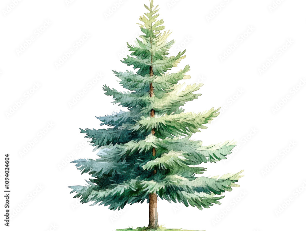 Green Evergreen Tree on transparent background Green Evergreen Tree on transparent background