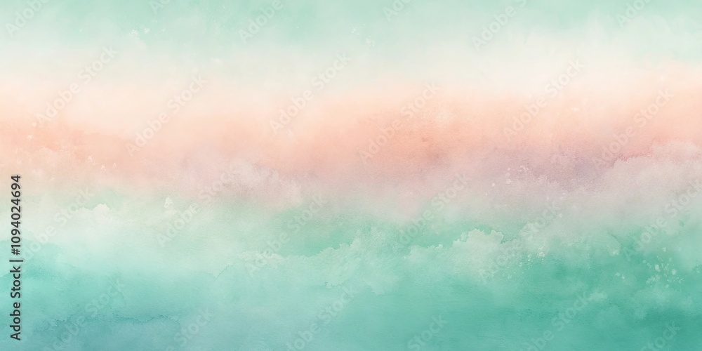 Soft Pastel Watercolor Background A Dreamy Gradient of Peach, Mint, and White Soft Pastel Watercolor Background A Dreamy Gradient of Peach, Mint, and White