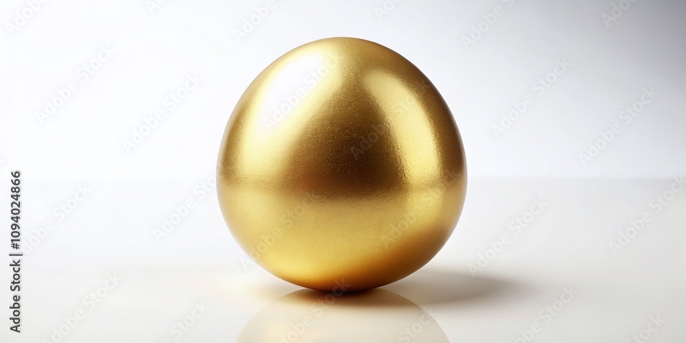 Stunning Isolated Golden Egg on White Background Capturing the Essence of Luxury and Prosperity in a Minimalistic Style for Creative Projects Stunning Isolated Golden Egg on White Background Capturing the Essence of Luxury and Prosperity in a Minimalistic Style for Creative Projects