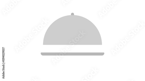 animated an opening cloche on white background
