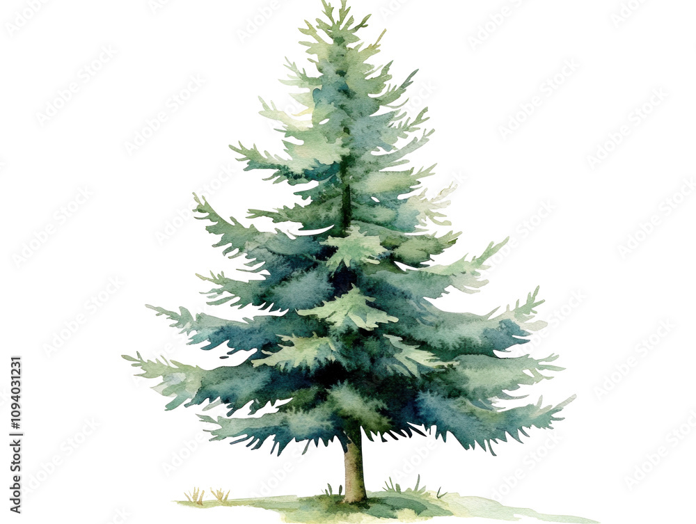 Watercolor Landscape Tree Illustration Watercolor Landscape Tree Illustration