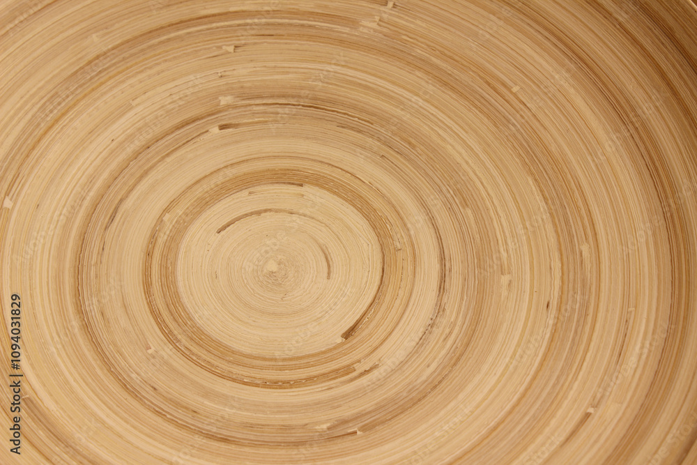 The circular texture of the inside of a bamboo bowl The circular texture of the inside of a bamboo bowl