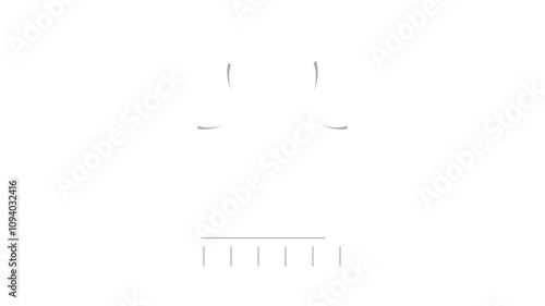 animated a white chef hat on white background