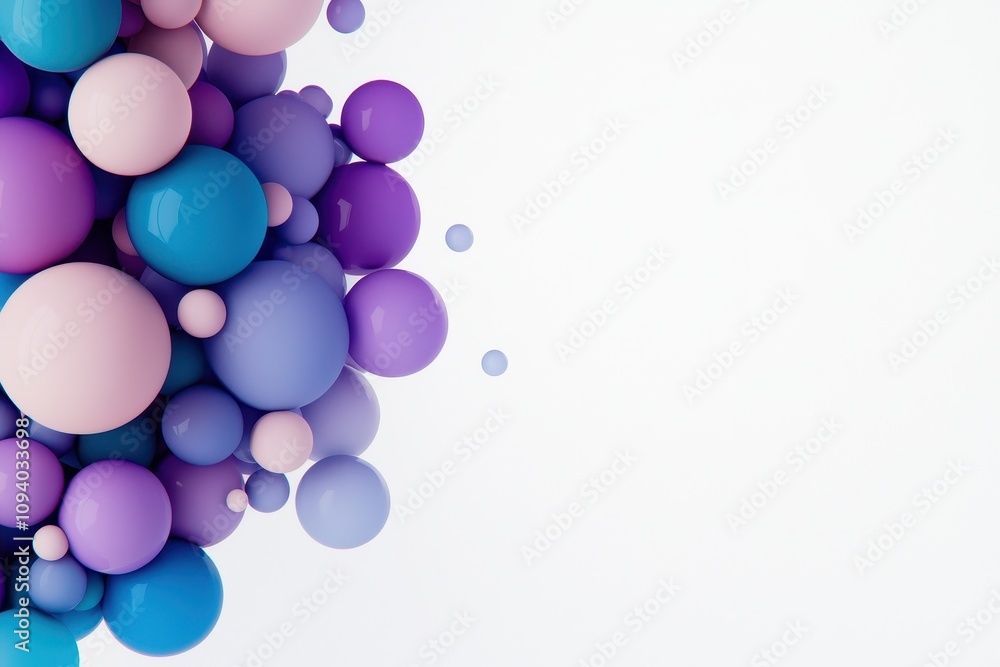 Fototapeta premium Colorful 3d spheres digital artwork abstract design creative environment modern concept