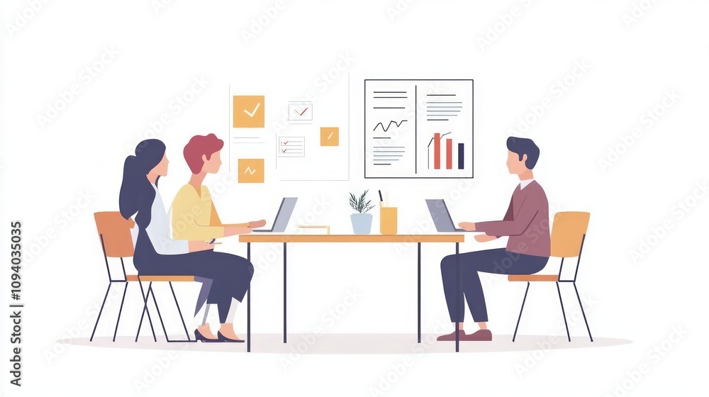 Fototapeta premium Team Collaboration in a Modern Office Setting