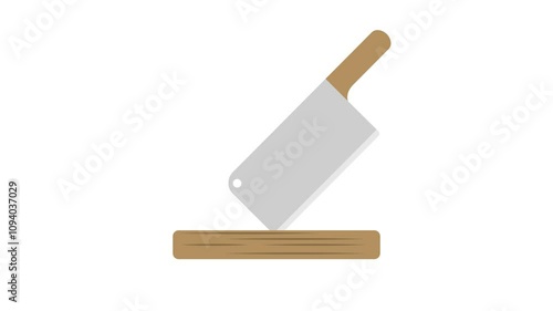 knife stuck in a wooden cutting board