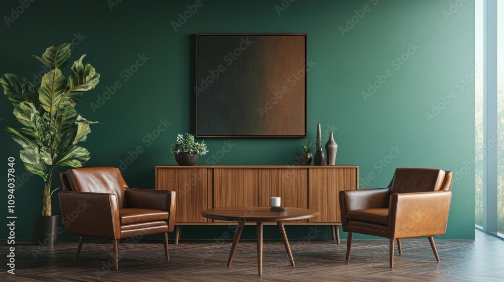 Mid-Century Modern Living Room Interior Design Mid-Century Modern Living Room Interior Design