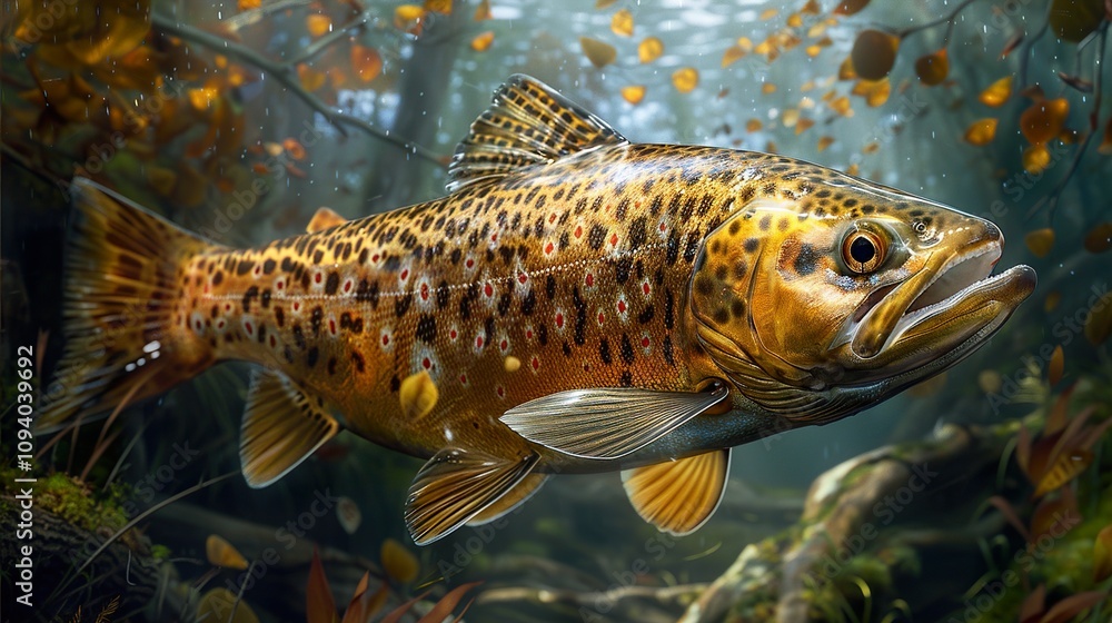 Brown Trout Underwater: A Close-Up View of Nature's Beauty Brown Trout Underwater: A Close-Up View of Nature's Beauty
