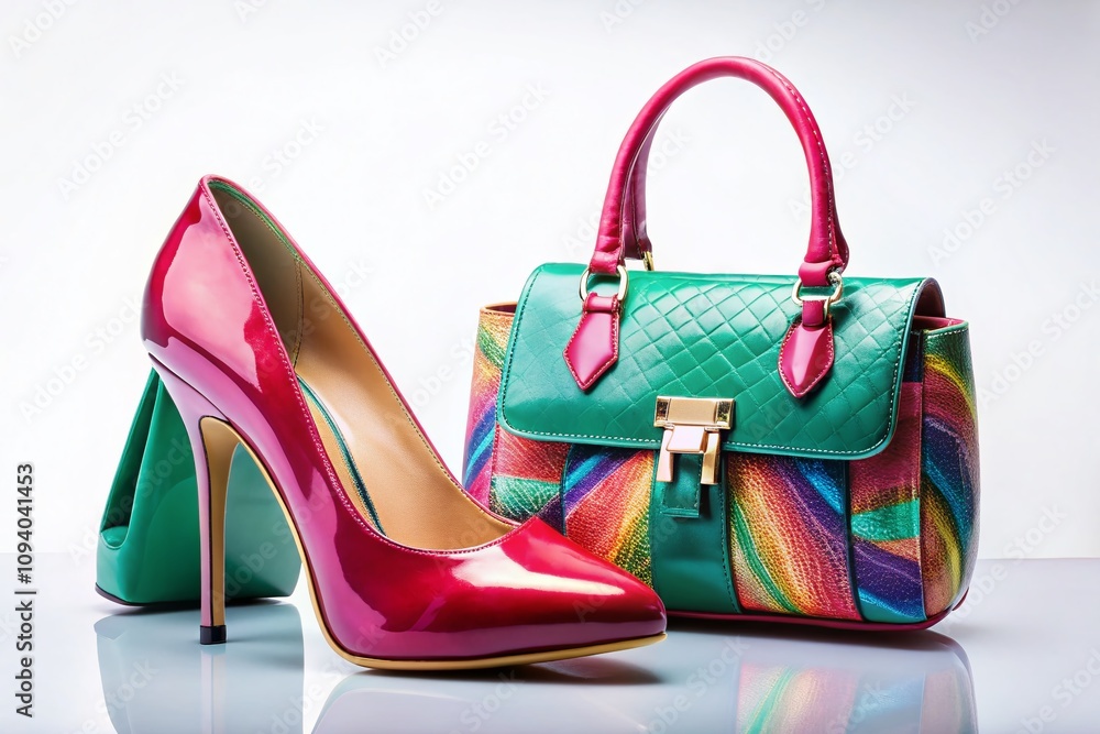 custom made wallpaper toronto digitalStylish Pair of Female Shoes and Handbag on a Clean White Background Suitable for Fashion and Lifestyle Photography