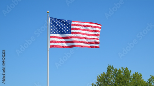 American Flag Waving Proudly