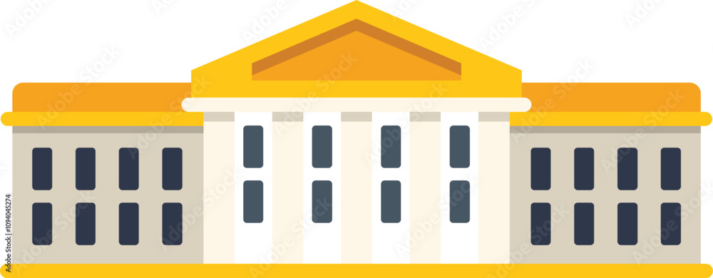 Simple flat illustration of the white house, residence and workplace of the president of the united states Simple flat illustration of the white house, residence and workplace of the president of the united states