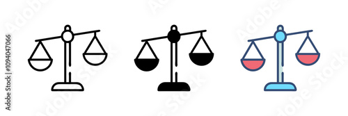 Set of scales. An imbalance of scales. Libra, vector illustration
