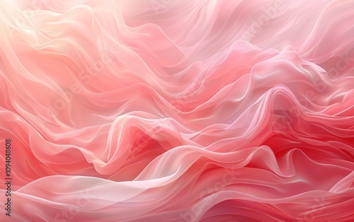 A pink and white fabric with a wave pattern