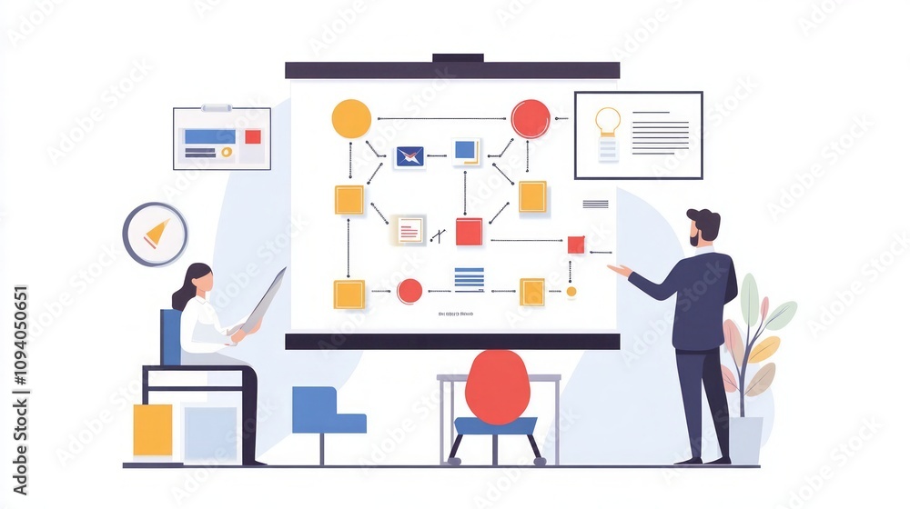 Business Strategy Meeting Illustration Business Strategy Meeting Illustration