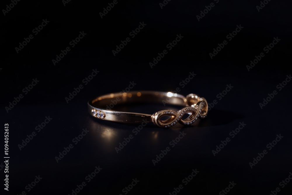Gold Infinity Ring with Small Diamonds Accents Gold Infinity Ring with Small Diamonds Accents