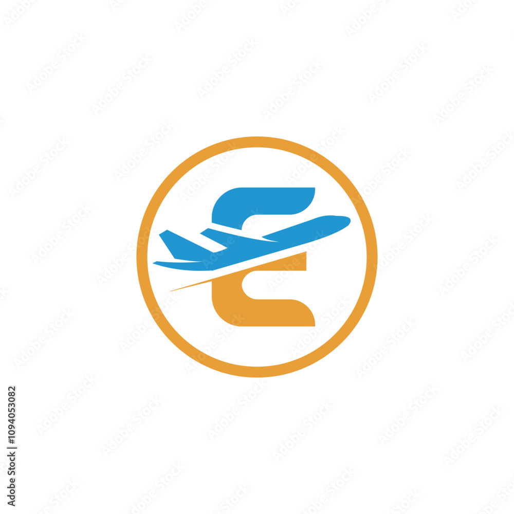Initial letter E travel logo, travel agency logo, travel business logo concept. Initial letter E travel logo, travel agency logo, travel business logo concept.