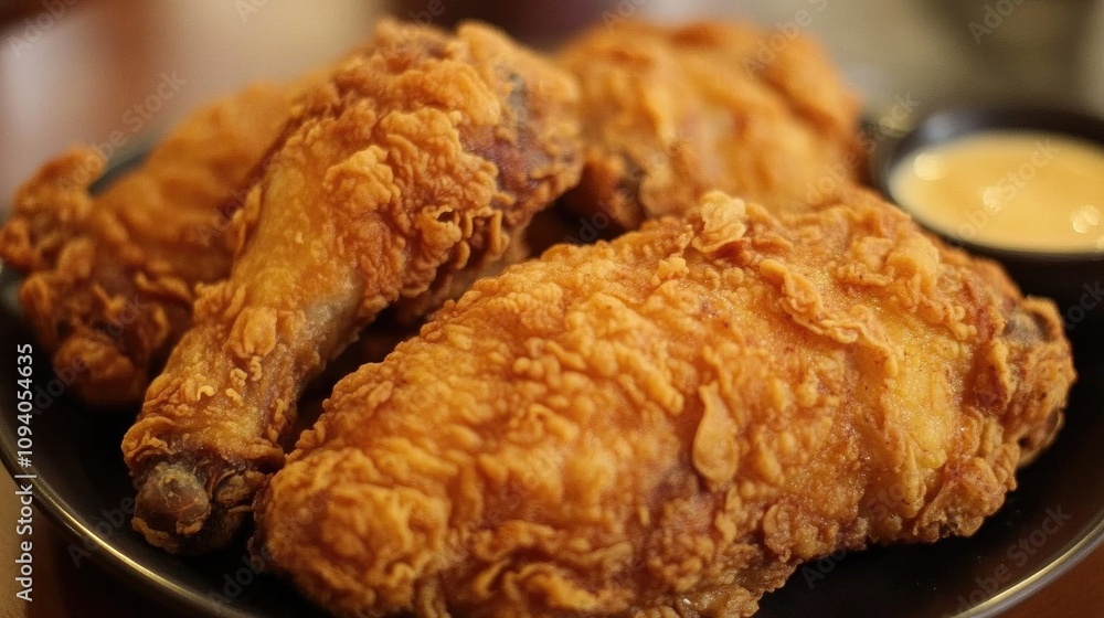 Crispy Fried Chicken Wings Close Up Crispy Fried Chicken Wings Close Up