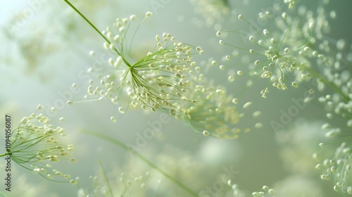 Dill Seeds Hovering Effortlessly on Solid Color Background in Photography Style
