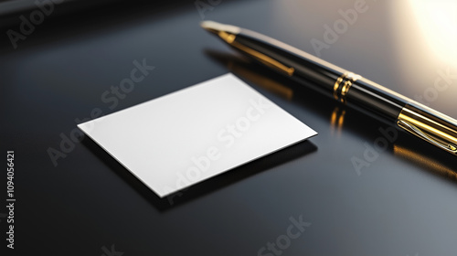 Wallpaper Mural Professional Business Card Template with pen on Table Torontodigital.ca