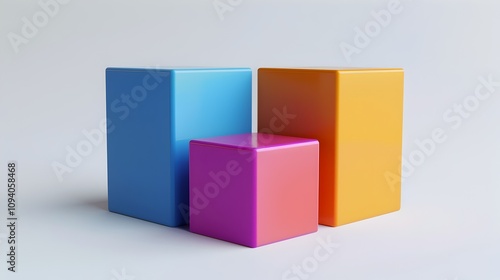 Vibrant Geometric Cubes:A Minimalist Baby Toy Still Life