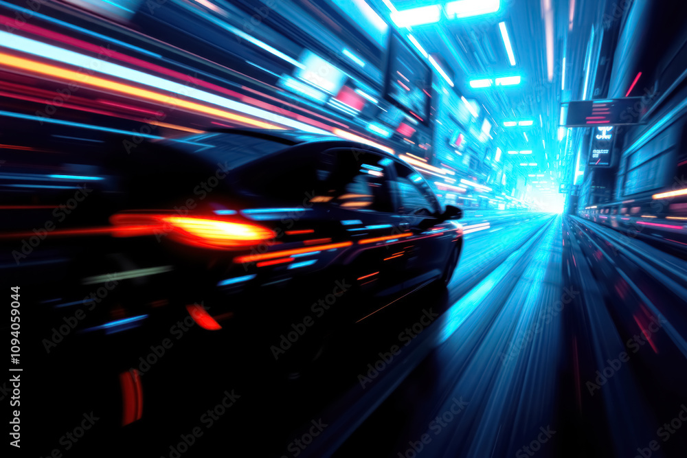 Accelerated motion futuristic background with a double exposure effect. Accelerated motion futuristic background with a double exposure effect.