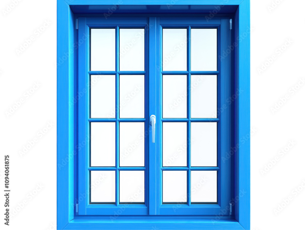 Blue Window Frame with Modern Design Blue Window Frame with Modern Design