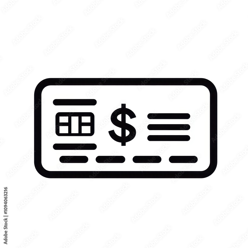 Minimalist Payment Method Icon with Thin Lines and Creative Concept Minimalist Payment Method Icon with Thin Lines and Creative Concept