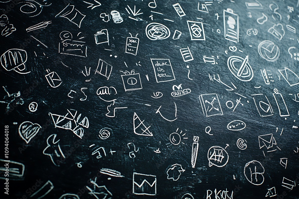 A textured surface covered in numerous hand-drawn sketches and icons, presenting a creative and abstract design. A textured surface covered in numerous hand-drawn sketches and icons, presenting a creative and abstract design.