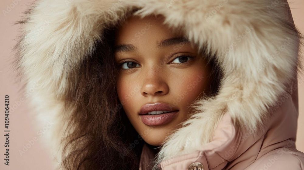 Stylish Winter Jacket with Fur Hood Stylish Winter Jacket with Fur Hood