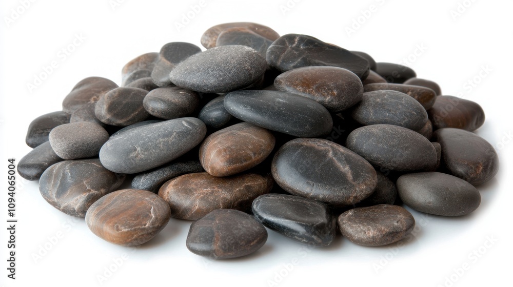 Tranquil Zen Pebbles Stack on White Background Tranquil Zen Pebbles Stack on White Background