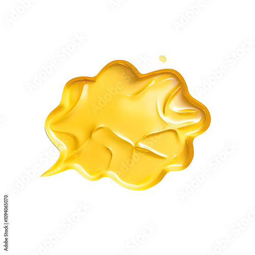 Blank bubble talk or comment sign symbol on yellow background. 3d render