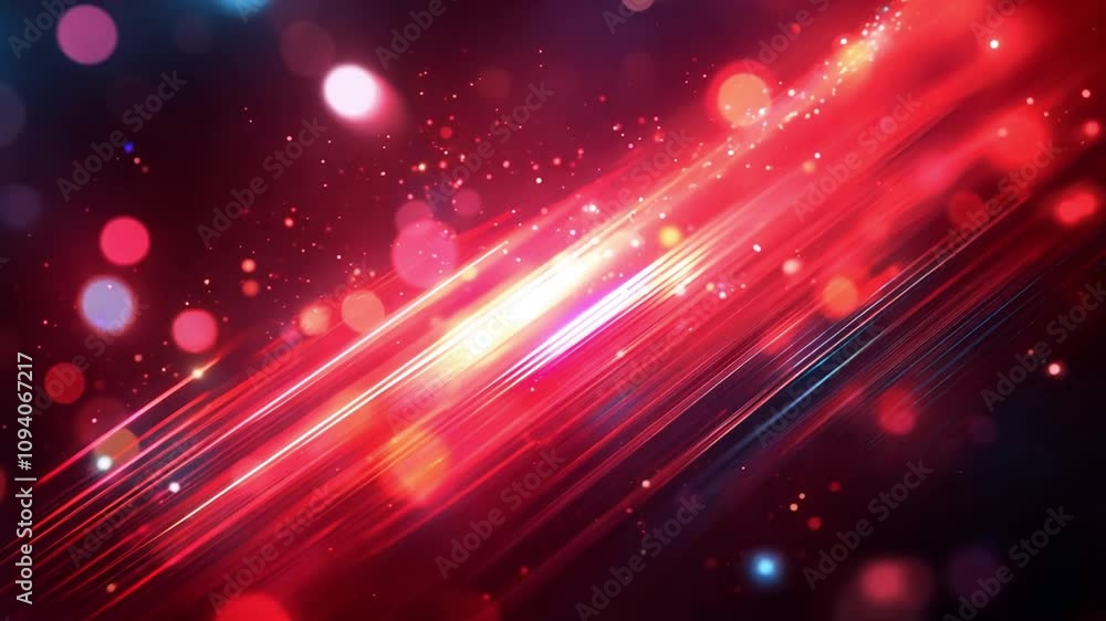 Abstract digital art with red and blue lights and bokeh effect Abstract digital art with red and blue lights and bokeh effect