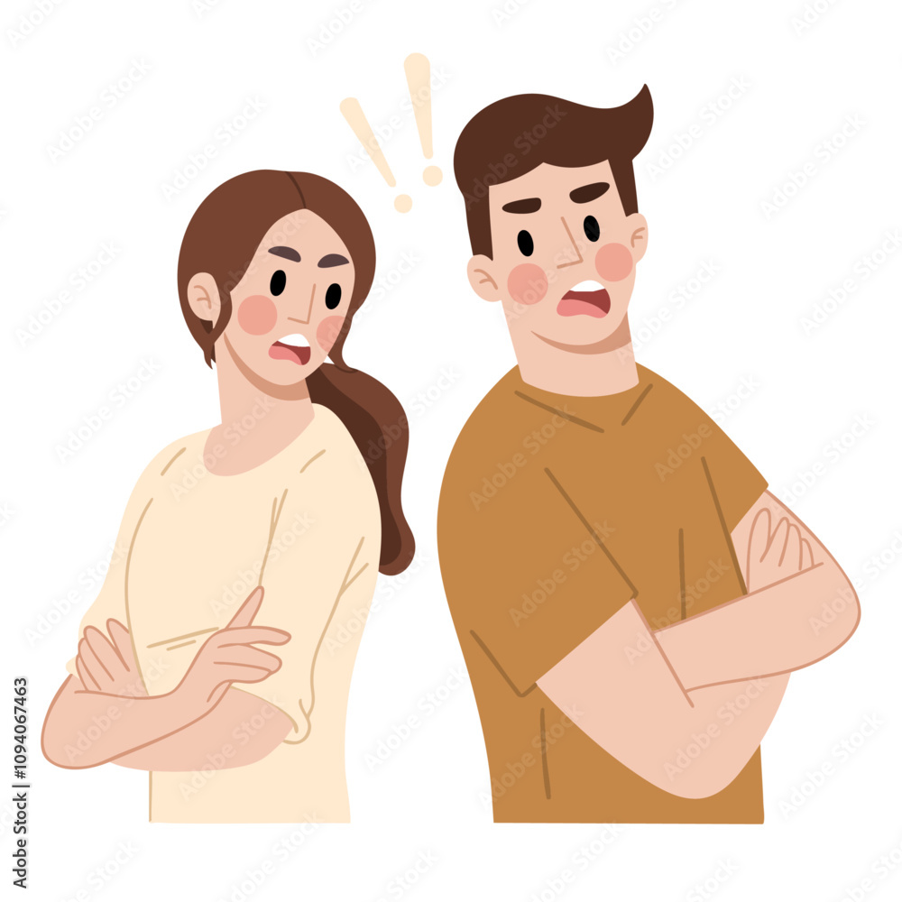 Illustration of a couple arguing Illustration of a couple arguing