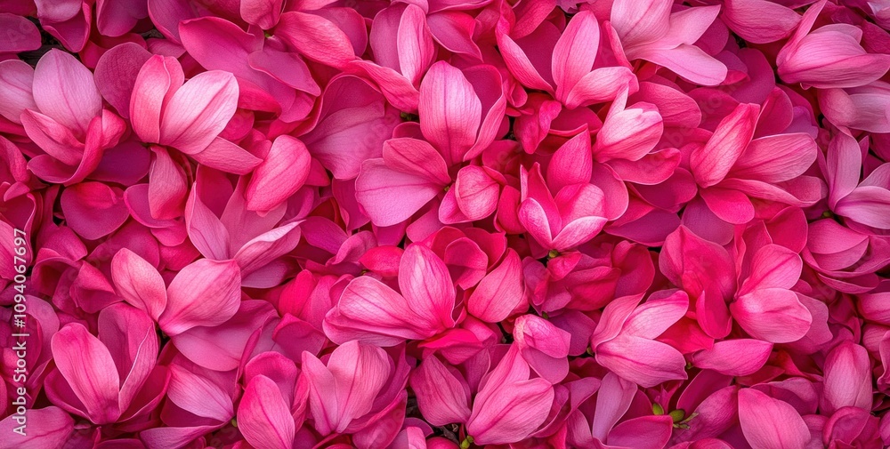 A vibrant display of pink flower petals creating a lush, colorful floral background. A vibrant display of pink flower petals creating a lush, colorful floral background.