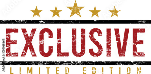 Exclusive limited edition grunge texture stamp label